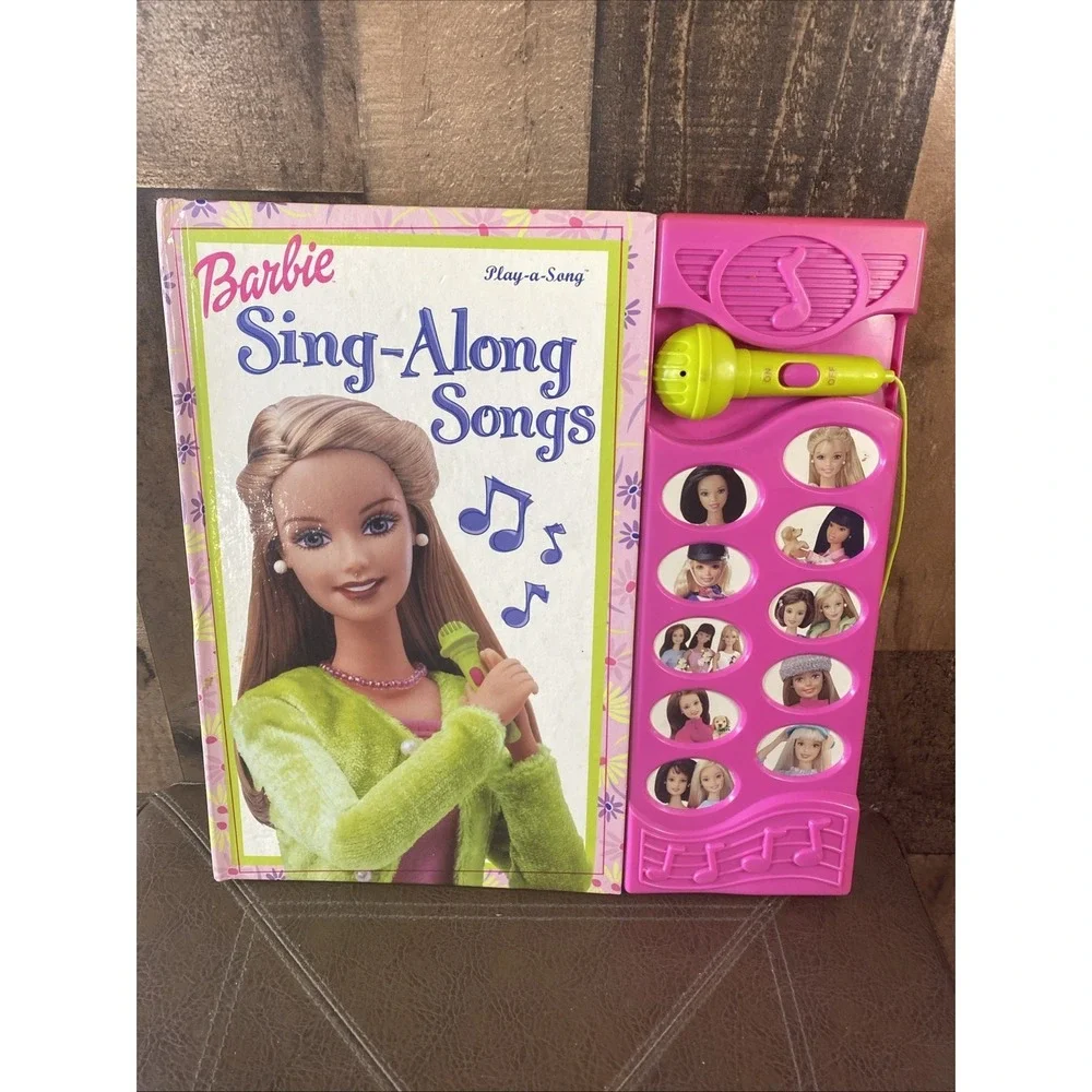 VTG Barbie Sing-Along Songs Play-a-Song Book w/ Working Microphone (2000) TESTED